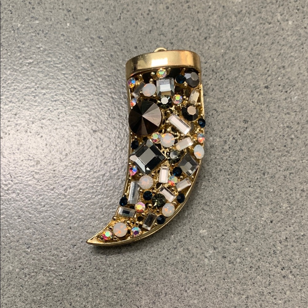 Gold and Black Crystal Pendant